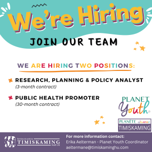 We're Hiring!2 positions:Research, Planning & Policy Analyst and Public Health Promoter